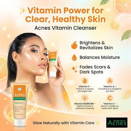 ACNES CREAMY WASH & VITAMIN CLEANSER 50G View 4