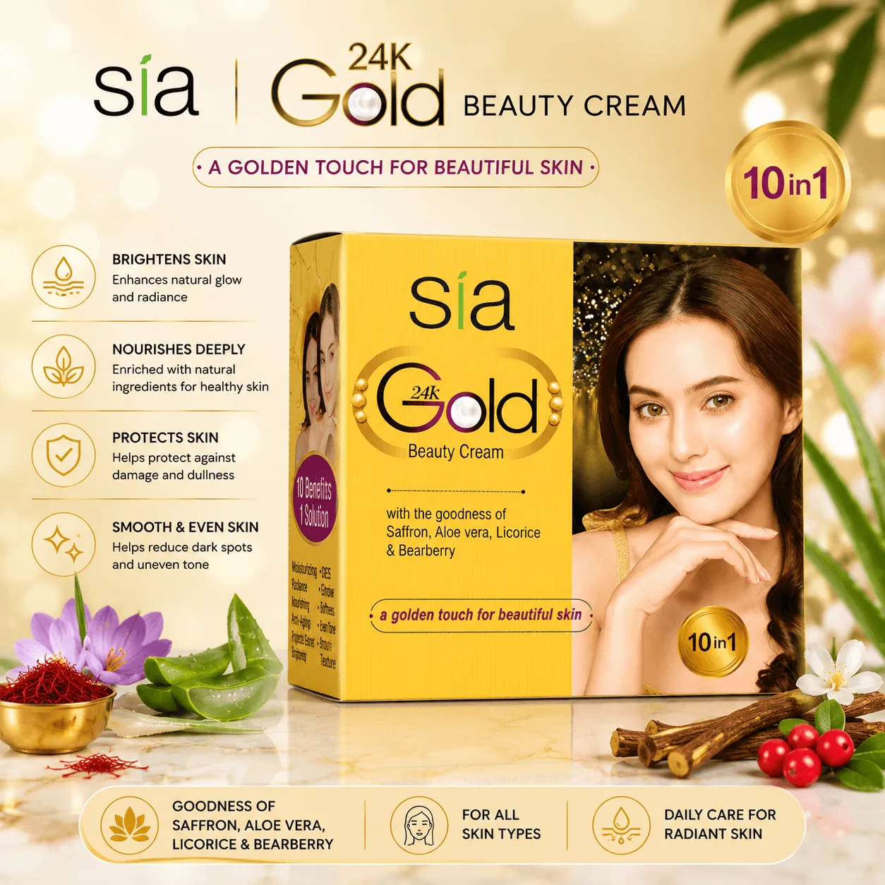 SIA 24K GOLD BEAUTY CREAM 30G View 3